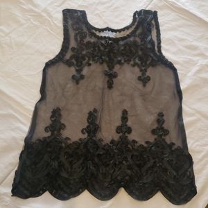 Lilly fashion See through black tank top Size medi